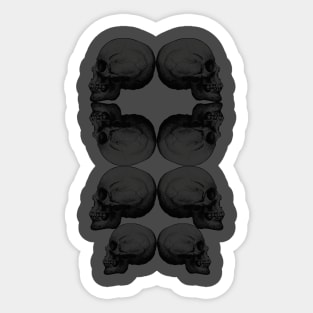 Skull Advanced Profile BLACK Sticker